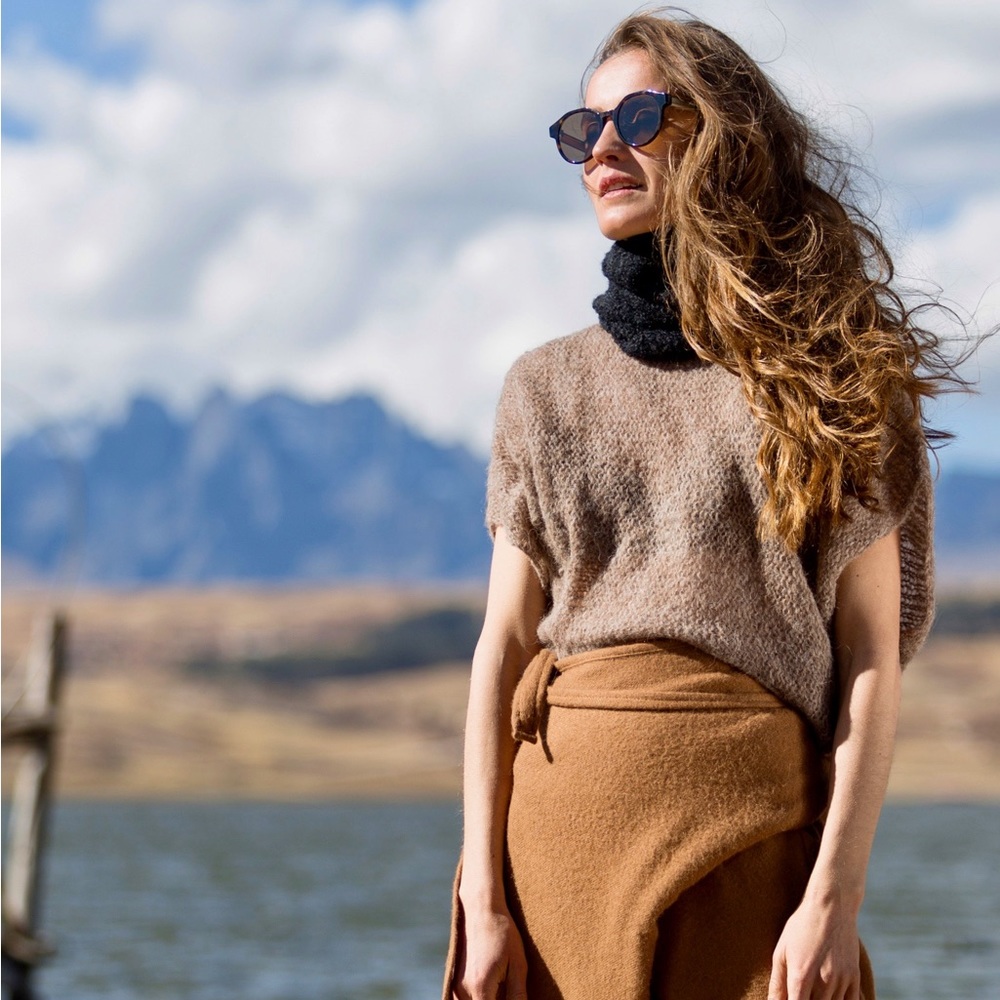 Mascielo modern origami baby alpaca gillet sweater vest